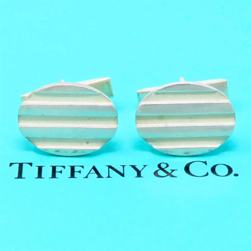 Authentic Vintage Tiffany & Co. 1995 Atlas Groove 925 Sterling Silver Cufflinks